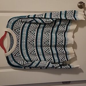 3/$27 Patterned knit crew sweater